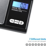 Digital Mini Scale, 100g 0.01g/ 0.001oz Pocket Jewelry Scale, Electronic Smart Scale with 7 Units, LCD Backlit Display, Tare Function, Auto Off, Stainless Steel & Slim Design(Battery Included) - Image 3
