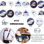 Shark Party Favors Supplies Pack Shark Tooth Necklace Tattoo Sticker Shark Gift Bag Shark Bracelet Pin Back Button for Kids Under The Sea/Birthday/Goody Bags(66 pcs/Set) - Image 5