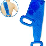 Silicone Back Scrubber for Shower Double Sided Body Exfoliating & Scrubbing Bath Brush for Massage & Cleansing, 60x11cm Silicon Scrub Belt Pad & Washer for Men & Women - Image 2