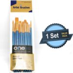 10 Pieces Synthetic Hair Paint Brush Set, Blue, for Acrylic, Oil and Watercolor Painting(1 Set) - Image 6