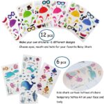 Shark Party Favors Supplies Pack Shark Tooth Necklace Tattoo Sticker Shark Gift Bag Shark Bracelet Pin Back Button for Kids Under The Sea/Birthday/Goody Bags(66 pcs/Set) - Image 3