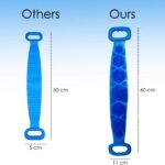 Silicone Back Scrubber for Shower Double Sided Body Exfoliating & Scrubbing Bath Brush for Massage & Cleansing, 60x11cm Silicon Scrub Belt Pad & Washer for Men & Women - Image 4