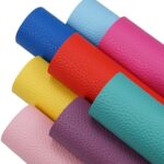 8 Pieces 8x12 Inch Bright Color Grain Texture Faux Leather Sheets Including 8 Color Leather Sheets for Leather Bows and Earrings Making LiZhiWen 8PcsA4Bright