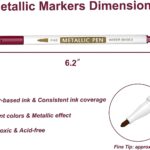 30 Pack Metallic Marker Pens, 24 Colors Fine Tip Paint Pens with 6 Stencils for DIY Craft Photo Album Rock Art Painting Card Making Glass Wood - Image 3