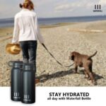 Water Bottle Stainless Steel and Double Wall Vacuum Insulated Straw Cap with Leak Proof, 18/8 Steel, Black, 950 ml(32 oz) - Image 5