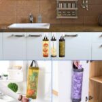 Plastic Bag Holder, 4 Pcs Household Foldable Breathable Hanging Mesh Garbage Bags Organizer with 4 Pcs Hook Hanger for Home and Kitchen Black/Yellow/Grey - Image 7