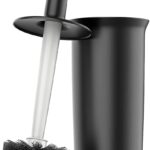 Toilet Bowl Brush and Holder for Bathroom, Black, 1 Pack