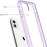 Case for iPhone 11 6.1 Inch, Shock Absorption Bumper Cover, Anti Scratch Clear Back, Purple(2019) - Image 3