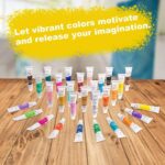 Acrylic Paint Set 30 x12ml Tubes Artist Quality Non Toxic Rich Pigments Colors Great For Kids Adults Professional Painting on Canvas Wood Clay Fabric Ceramic Crafts - Image 7