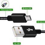 3M Micro USB Cable 2PACK USB to Micro USB Fast Charger and Data Syncing Nylon Braided Cable 10FT/3M for Samsung Galaxy S6 S7 S4 S3 S2 J1 Note 2, HTC, Kindle, Moto G5, PS4, Nokia(Black, Blue) - Image 3