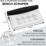 Bench Scraper & Chopper, Metal Dough Cutter Pastry Scraper for Cake Pizza Bread, Multi Purpose Kitchen Gadgets for Baking Cooking, Rubber Grip & Measuring Markings,1 Pack - Image 3