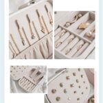 Jewelry Storage Case Jewellery Box Organiser PU Leather White - Image 4