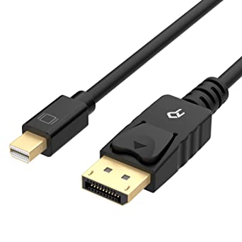 Mini DisplayPort to DisplayPort Cable, Mini DP to DP, 4K Resolution Ready, 6 Feet, Black
