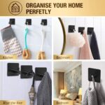 Adhesive Hooks, Heavy Duty Durable 304 Stainless Steel Wall Hangers, Waterproof Rustproof Oil Proof for Kitchen, Bathrooms, Doors, Office, Closet Black[4 Pack] - Image 6