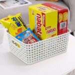 White Plastic Storage Baskets, Set of 6, 25.5 cm x 19.6 cm x 10.4 cm - Image 5