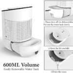 Dehumidifier,Quiet and Portable Dehumidifier Electric 600ml for Small Rooms Bathroom, Bedroom, Wardrobe Room, Closet, Crawl Space, White - Image 3