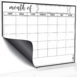 Magnetic Dry Erase Refrigerator Calendar by JR INTL, Large Calendar Whiteboard Monthly Planner 2 Fine Tip Markers and Large Eraser Planner White Board, Kitchen Fridge Calendar White Board