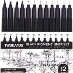 Micro Pen, Fineliner Ink Pens, Black Fineliner Drawing Pen, Waterproof,Great for Artist Illustration, Sketching, Technical Drawing
