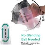 Protein Shaker Bottle with Power Storage 24 OZ Mixer Cups 2 Pack Soccer Shape Mixing, No Blending Ball or Whisk Needed, BPA Free - Image 4