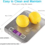 USB Rechargeable Baking Digital Scales 10kg/1g, Kitchen Scale for Food Cooking Coffee, Stainless Steel Anti Fingerprint with Accuracy LCD Display - Image 3