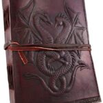 18 cm Double Dragon Leather Blank Book grimoire Leather Journal Book of Shadows Spell Book Leather Diary Journal Notebook Sketchbook Artists