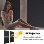 Total Blackout Window Film, Privacy Frosted Sticker with Grid Lines Backing, Room Darkening Tint Removable Opaque UV Protection Glass Cover, Non Adhesives Static Cling, 44.5 X 200 cm - Image 3