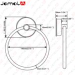 Suction Cup Towel Ring Holder Shower Towel Hanger Bathroom Kitchen Storage Stainless Steel Brushed - Image 2