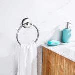 Suction Cup Towel Ring Holder Shower Towel Hanger Bathroom Kitchen Storage Stainless Steel Brushed - Image 4