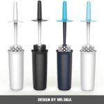 Toilet Bowl Brush and Holder for Bathroom, Black, 1 Pack - Image 3