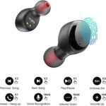 T6 True Wireless Earbuds Bluetooth Headphones Touch Control with Wireless Charging Case IPX8 Waterproof TWS Stereo Earphones in Ear Built in Mic Headset Premium Deep Bass for Sport Black - Image 7