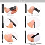 Manicure Pedicure Set Nail Clippers 15 in 1 Men’s Stainless Steel Professional Pedicure Kit Nail Scissors Grooming Kit with Black Leather Travel Case - Image 4