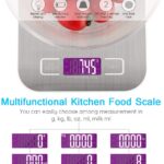 USB Rechargeable Baking Digital Scales 10kg/1g, Kitchen Scale for Food Cooking Coffee, Stainless Steel Anti Fingerprint with Accuracy LCD Display - Image 5