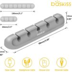 Cable Clips Cord Management Organizer, 3 Packs Adhesive Hooks, Wire Cord Holder Power Cords Charging Accessory Cables, Mouse Cable, PC, Office Home … (Gray)(7 Slots, 5 Slots 3 Slots) - Image 3