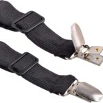 Bed Sheet Straps Suspenders Adjustable Triangle Fitted Sheets Corner Holder Clip Elastic Grippers Mattress Pad Cover Fasteners with Metal Clips, Set of 4 - Image 3