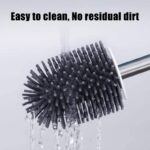 Toilet Brush and Holder Set, Silicone & Antibacterial Bristles Bathroom Cleaning Bowl Brush Kit White - Image 3