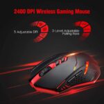 Wireless Mouse Ergonomic Gaming Mice with [LED Backlight] [7 Buttons] [Adjustable 2400 DPI] [Nano Receiver] for Game PC Laptop Computer Mac(Red)[Silent Click] - Image 3