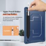 ProCase iPad 10.2 8th Gen 2020 / 7th Generation 2019 Rugged Case with Built in Screen Protector, Shockproof Case Heavy Duty Full Body Protective Case with Pencil Holder Kickstand Shoulder Strap Moroccoblue - Image 5