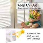 Privacy Window Film 44.5*200CM Non Adhesive Frosted Glass Film for Bathroom, Static Cling Removable Window Sticker for Home Security, Anti UV Opaque Window Covering, Blinds Pattern, 17.5 x 78.7 inches - Image 6