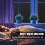 Total Blackout Window Film, Privacy Frosted Sticker with Grid Lines Backing, Room Darkening Tint Removable Opaque UV Protection Glass Cover, Non Adhesives Static Cling, 44.5 X 200 cm - Image 2