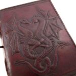 18 cm Double Dragon Leather Blank Book grimoire Leather Journal Book of Shadows Spell Book Leather Diary Journal Notebook Sketchbook Artists - Image 3