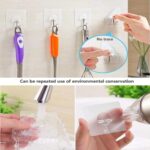8 Pack Wall Hooks, Transparent Reusable Seamless Hooks 13lb Max, Waterproof Oilproof for Bathroom Kitchen Heavy Duty Self Adhesive - Image 2