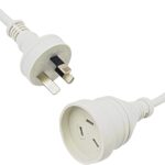 3m Power Extension Cord. 10A/240V/2400W Rated. RCM Approved. White. - Image 2