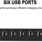 QC 3.0 Charging Station,60W 12A 6 Port Docking Stations & Desk Organizer with Quick Charge 3.0 & 5 Port USB Charger & Removable Watch Holder fit Multiple Devices iPhone/Iwatch/Tablet/Samsung Galaxy/LG and More - Image 5