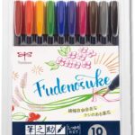 Fudenosuke Brush Pen Hard 10 Colors Set(WS-BH10C)