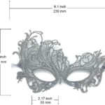iMapo Women's Masquerade Party Masks, Sexy Lace Mardi Gras Mask for Lady Girls, Opera Halloween Dancing Evening Party Elegant Eye Mask Silver - Image 2