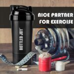 Protein Shaker Bottle with Power Storage 24 OZ Mixer Cups 2 Pack Soccer Shape Mixing, No Blending Ball or Whisk Needed, BPA Free - Image 6