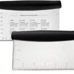 Bench Scraper & Chopper, Metal Dough Cutter Pastry Scraper for Cake Pizza Bread, Multi Purpose Kitchen Gadgets for Baking Cooking, Rubber Grip & Measuring Markings,1 Pack