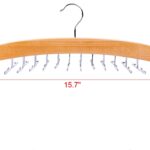 Wooden Tie Hanger Rotating Twirl 24 Ties Organizer Rack Hanger Holder Hook(2-Pack) - Image 5