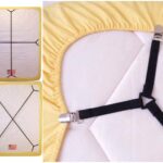 Bed Sheet Straps Suspenders Adjustable Triangle Fitted Sheets Corner Holder Clip Elastic Grippers Mattress Pad Cover Fasteners with Metal Clips, Set of 4 - Image 4