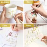 30 Pack Metallic Marker Pens, 24 Colors Fine Tip Paint Pens with 6 Stencils for DIY Craft Photo Album Rock Art Painting Card Making Glass Wood - Image 7